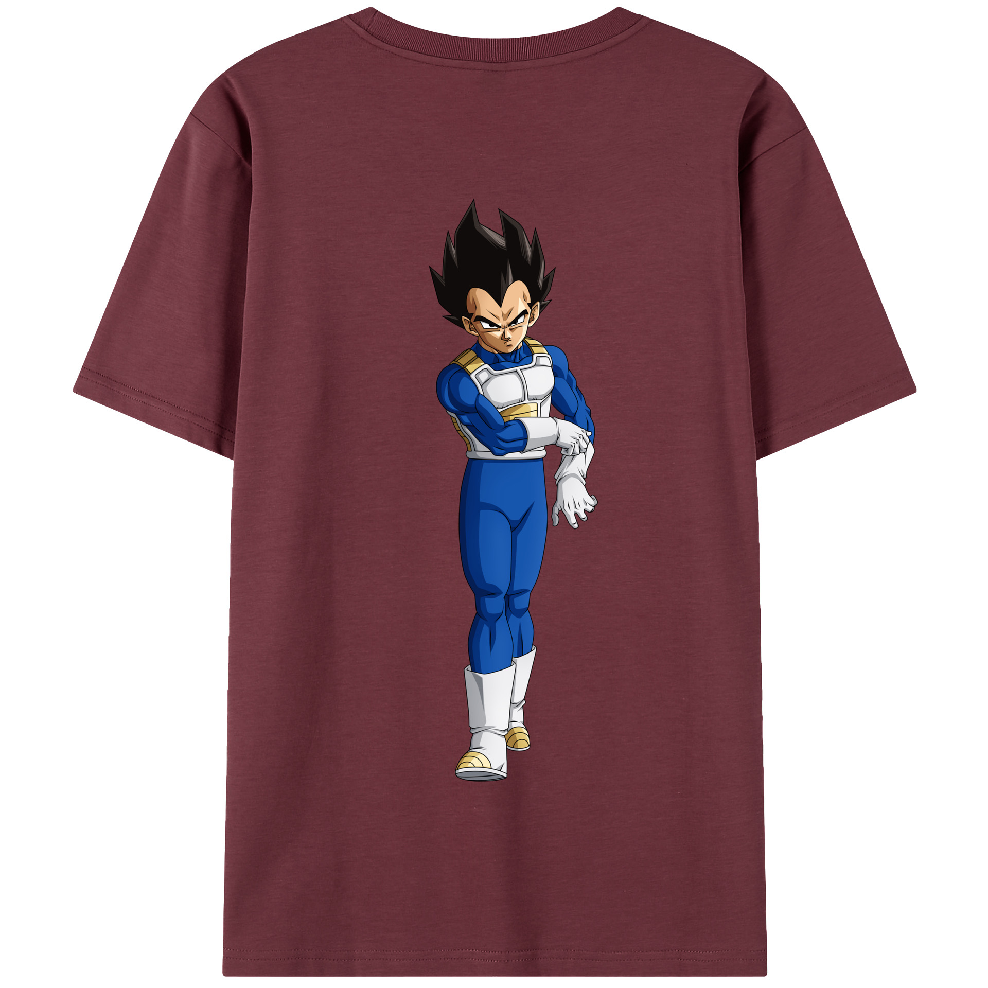 （画像用） ドラゴンボール ベジータ四世（Bejīta Yonsei）DRAGON BALL Vegeta IV 綿100％半袖Tシャツ（背面プリント）